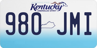 KY license plate 980JMI