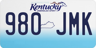 KY license plate 980JMK