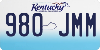 KY license plate 980JMM