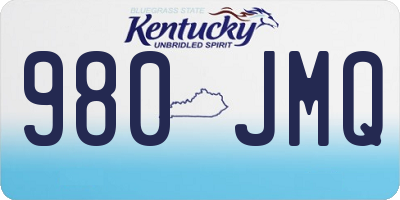 KY license plate 980JMQ