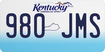 KY license plate 980JMS
