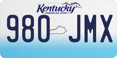 KY license plate 980JMX