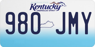 KY license plate 980JMY