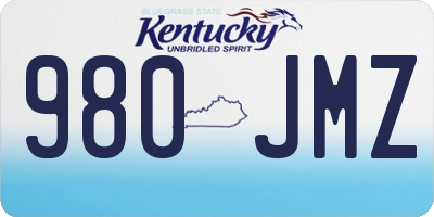 KY license plate 980JMZ