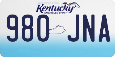 KY license plate 980JNA