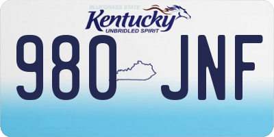 KY license plate 980JNF
