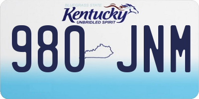 KY license plate 980JNM