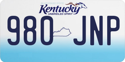 KY license plate 980JNP