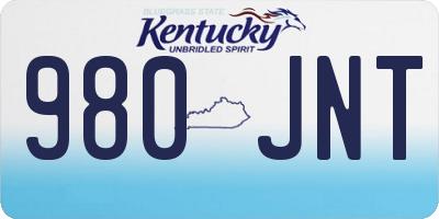 KY license plate 980JNT