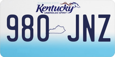 KY license plate 980JNZ