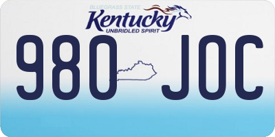 KY license plate 980JOC