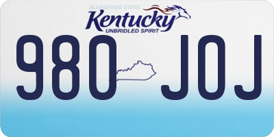 KY license plate 980JOJ
