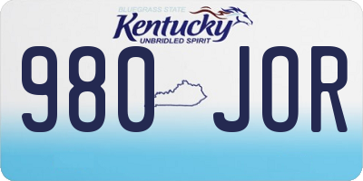 KY license plate 980JOR