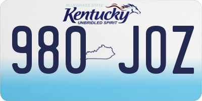 KY license plate 980JOZ