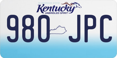 KY license plate 980JPC