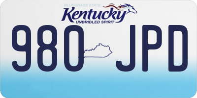 KY license plate 980JPD