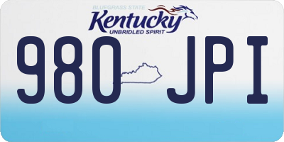 KY license plate 980JPI