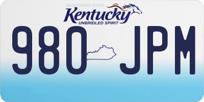 KY license plate 980JPM