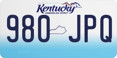 KY license plate 980JPQ
