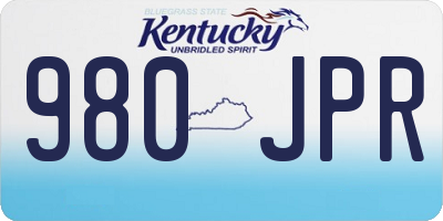 KY license plate 980JPR