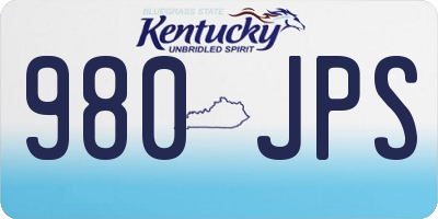 KY license plate 980JPS