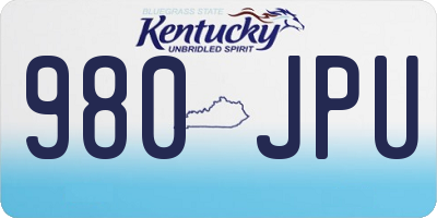 KY license plate 980JPU