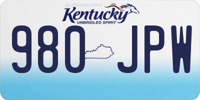 KY license plate 980JPW