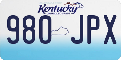KY license plate 980JPX