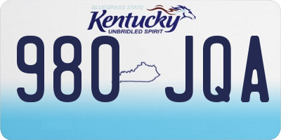 KY license plate 980JQA
