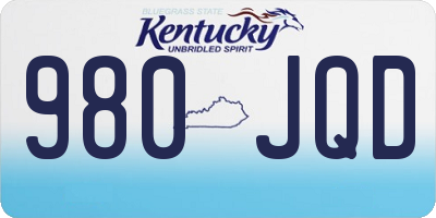 KY license plate 980JQD