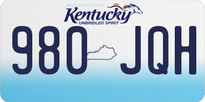 KY license plate 980JQH