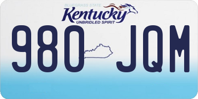KY license plate 980JQM