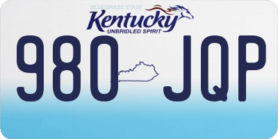 KY license plate 980JQP