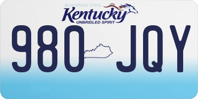 KY license plate 980JQY