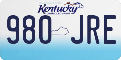 KY license plate 980JRE