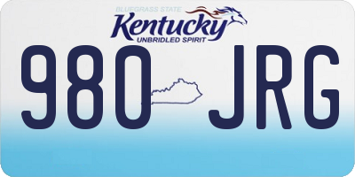 KY license plate 980JRG