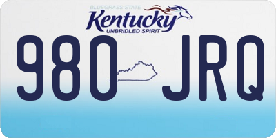 KY license plate 980JRQ