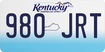 KY license plate 980JRT