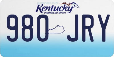 KY license plate 980JRY