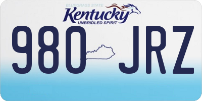 KY license plate 980JRZ