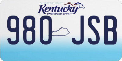 KY license plate 980JSB