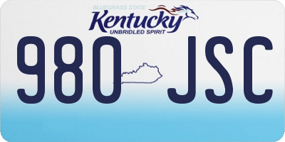 KY license plate 980JSC