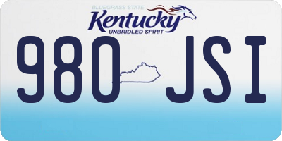 KY license plate 980JSI