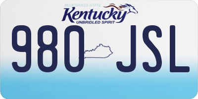 KY license plate 980JSL
