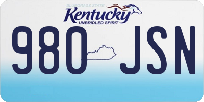 KY license plate 980JSN