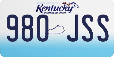 KY license plate 980JSS