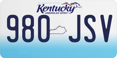 KY license plate 980JSV
