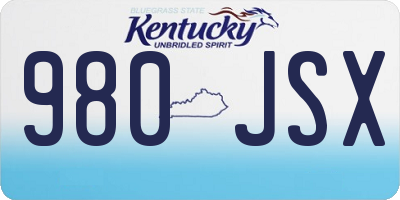 KY license plate 980JSX