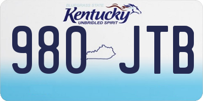 KY license plate 980JTB