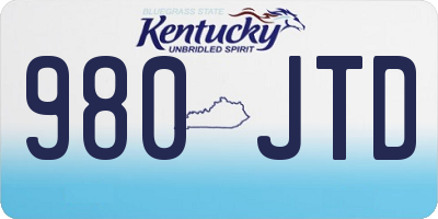 KY license plate 980JTD